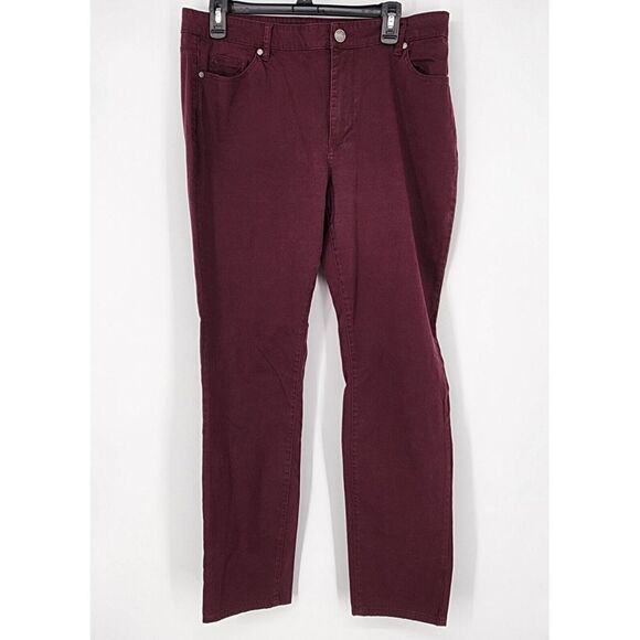 Buffalo David Bitton Jeans Women's 12  32x30 Maroon Hope Stretch Skinny Mid Rise - Picture 3 of 9